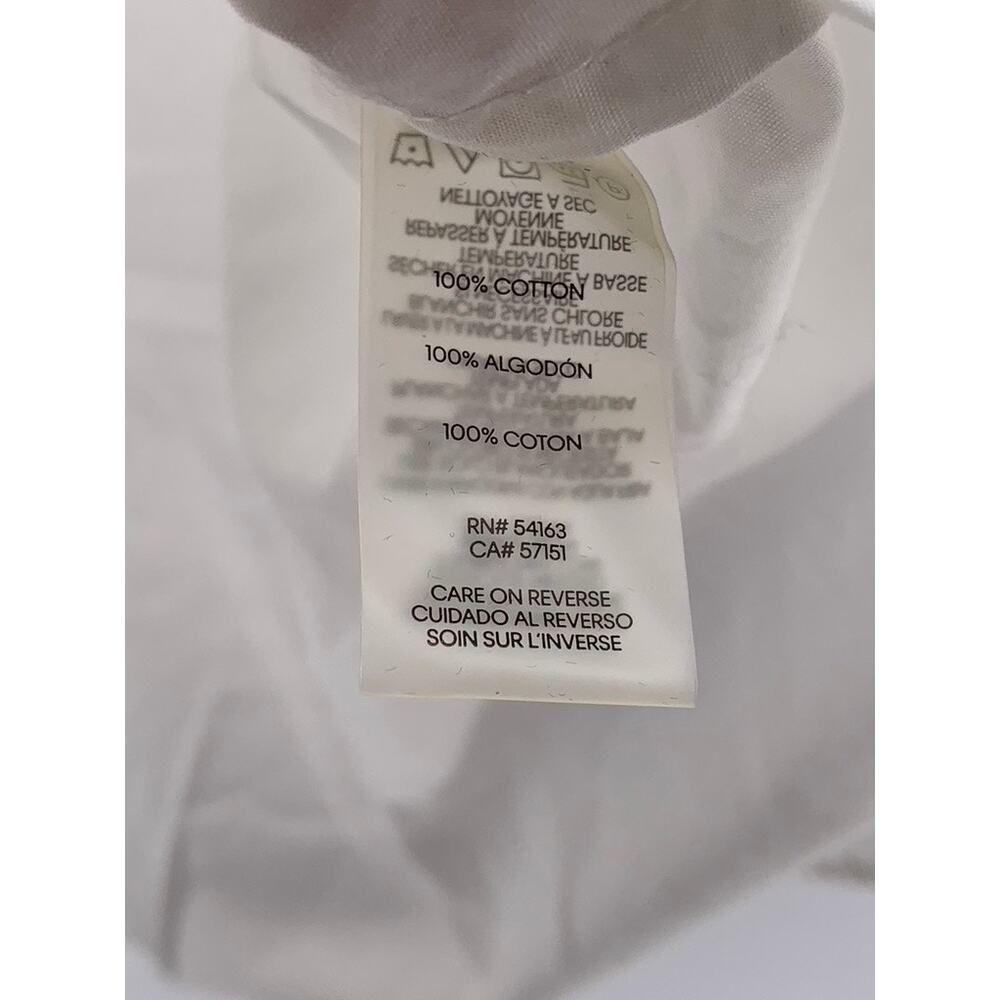 CALVIN KLEIN Women’s White Solid Button-Up Short Sleeve Oversized Top SZ XS - Picture 9 of 9
